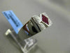 ESTATE LARGE 1.01CT DIAMOND & AAA RUBY 18K WHITE GOLD 3D BOW SHAPE FILIGREE RING