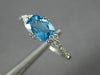 ESTATE 1.0CT DIAMOND & AAA BLUE TOPAZ 14K WHITE GOLD 3D CLUSTER RECTANGULAR RING
