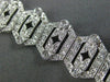 ESTATE WIDE 2.65CT DIAMOND 18KT WHITE GOLD 3D FILIGREE HEXAGON MILGRAIN BRACELET