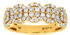 ESTATE .75CT DIAMOND 14KT YELLOW GOLD 3D MULTI FLOWER ETERNITY ANNIVERSARY RING