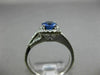 ESTATE 1.56CT DIAMOND & AAA SAPPHIRE 14K WHITE GOLD SQUARE HALO ENGAGEMENT RING