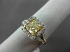 ESTATE 1.76CT GIA FANCY YELLOW DIAMOND 18K TWO TONE GOLD CLASSIC ENGAGEMENT RING