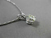 ESTATE 1.0CT DIAMOND 14KT WHITE GOLD 3 PRONG CLASSIC SOLITAIRE FLOATING PENDANT