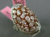 ESTATE EXTRA LARGE 3.71CT WHITE & PINK DIAMOND 18KT GOLD OVAL INFINITY LOVE RING