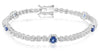2.60CT DIAMOND & AAA SAPPHIRE 14KT WHITE GOLD 3D ROUND ETERNITY TENNIS BRACELET