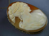 ESTATE EXTRA LARGE 14KT YELLOW GOLD HANDCRAFTED LADY CAMEO PENDANT BROOCH #21871