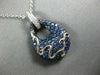 ESTATE 2.51CT DIAMOND & SAPPHIRE 18KT WHITE & BLACK GOLD TEAR DROP SWIRL PENDANT