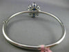 ESTATE LARGE 5.30CT DIAMOND & SAPPHIRE 14KT WHITE GOLD 3D FLOWER BANGLE BRACELET