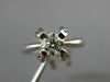 ESTATE .57CT DIAMOND 18K WHITE GOLD 3D SOLITAIRE X LOVE ENGAGEMENT RING #6424