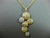 LARGE .44CT DIAMOND 14K YELLOW GOLD HAMMERED LOOK ELONGATED MULTI CHAIN NECKLACE