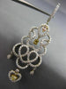 ESTATE LARGE 3.66CT DIAMOND 18KT TWO TONE GOLD CHANDELIER HEART HANGING EARRINGS