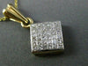 ESTATE .75CT DIAMOND 14KT YELLOW GOLD 3D INVISIBLE SQUARE PENDANT & CHAIN #17373