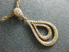ESTATE .38CT ROUND DIAMOND 14KT ROSE GOLD 3D CLASSIC TEAR DROP FLOATING PENDANT