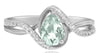 .77CT DIAMOND & AAA GREEN AMETHYST 14KT WHITE GOLD PEAR SHAPE & ROUND LOVE RING
