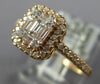 ESTATE .50CT DIAMOND 18KT ROSE GOLD ROUND & BAGUETTE CLUSTER HALO PROMISE RING