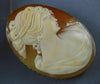 ESTATE EXTRA LARGE 14KT YELLOW GOLD HANDCRAFTED LADY CAMEO PENDANT BROOCH #21871