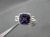 ESTATE 2.0CTW DIAMOND & AAA EXTRA FACET AMETHYST 14KT WHITE 3D ENGAGEMENT RING