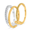 .70CT WHITE & FANCY YELLOW DIAMOND 14KT 2 TONE GOLD 3D 3 ROW STACKABLE LINK RING