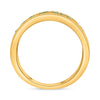 WIDE .49CT DIAMOND & AAA EMERALD 14KT YELLOW GOLD 3D DOUBLE BAND ETOILE FUN RING