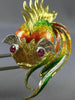 ANTIQUE EXTRA LARGE 1.16CT DIAMOND & RUBY 18KT TWO TONE GOLD FISH BROOCH #21891