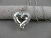 ESTATE 1.65CTW DIAMOND 14K WHITE GOLD OPEN 3D HEART PENDANT + CHAIN FG VVS #9889
