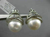 ESTATE LARGE 1.15CT DIAMOND & AAA SOUTH SEA PEARL 18KT WHITE GOLD STUD EARRINGS