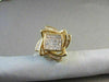 ESTATE LARGE 3.60CT DIAMOND 14KT YELLOW GOLD SQUARE FLOWER CLIP ON EARRINGS