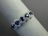 ESTATE .60CT DIAMOND & AAA SAPPHIRE 14KT WHITE GOLD 3D 5 STONE ANNIVERSARY RING