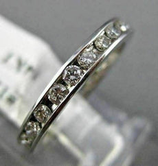 ESTATE .70CT DIAMOND 14KT WHITE GOLD 3D ETERNITY WEDDING ANNIVERSARY RING #1214