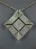LARGE 1.75CT DIAMOND 14KT WHITE GOLD PRINCESS TWO IN ONE NECKLACE PENDANT #1584