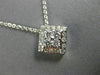 ESTATE .64CT ROUND DIAMOND 14KT WHITE GOLD CLUSTER SQUARE FLOWER PENDANT #12006