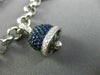 ESTATE 3.01CT WHITE BLACK DIAMOND & MULTI GEM 14K WHITE GOLD BELL CHARM BRACELET