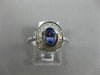 WIDE 1.16CT DIAMOND & AAA OVAL TANZANITE 14KT WHITE GOLD 3D HALO ENGAGEMENT RING