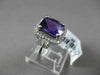 ESTATE WIDE 3.16CTW DIAMOND & AAA EXTRA FACET AMETHYST 14KT WHITE GOLD HALO RING