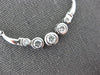 ESTATE LARGE .77CT DIAMOND 14K WHITE GOLD ROUND 5 STONE GRADUATING LOVE NECKLACE