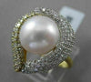 ESTATE 1.02CT DIAMOND 18KT TWO TONE GOLD AAA SOUTH SEA PEARL HEART SHAPE RING