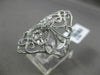 ESTATE LARGE .26CT DIAMOND 14KT WHITE GOLD OPEN FILIGREE MILGRAIN COCKTAIL RING