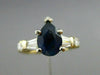 ESTATE 2.16CT DIAMOND & AAA SAPPHIRE 14KT GOLD PEAR SHAPE ENGAGEMENT RING #25405