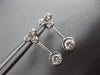 ANTIQUE .64CT DIAMOND 18KT WHITE GOLD CLASSIC SOLITAIRE HANGING EARRINGS #11366