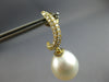 ESTATE LARGE .48CT DIAMOND & AAA SOUTH SEA PEARL 18KT YELLOW GOLD FUN HANGING EARRINGS