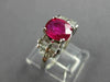 ESTATE 1.87CT DIAMOND & AAA RUBY 14KT WHITE GOLD ENGAGEMENT RING #26447