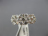 ESTATE LARGE 1.76CT DIAMOND 14K WHITE GOLD THREE FLOWER ANNIVERSARY RING #21177