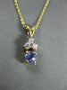 ESTATE .58CT TANZANITE & DIAMOND 14K WHITE & YELLOW GOLD SOLITAIRE PENDANT #2250