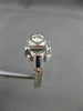 ANTIQUE WIDE .85CT AAA SAPPHIRE & DIAMOND 18KT WHITE GOLD FILIGREE RING #20678