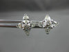 ANTIQUE 1.13CT ROUND & PEAR CUT DIAMOND 14KT WHITE GOLD CLUSTER EARRINGS #17126