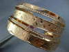 ESTATE WIDE .42CT DIAMOND 14K ROSE GOLD 3D MULTI ROW CRISS CROSS BANGLE BRACELET