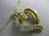 ESTATE LARGE 1.25CT DIAMOND 14K YELLOW GOLD 3D CLASSIC OPEN HEART PENDANT #18518