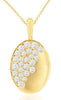 .50CT DIAMOND 14KT YELLOW GOLD 3D ETOILE OVAL MATTE & SHINY FUN FLOATING PENDANT
