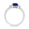 WIDE 2.53CT DIAMOND AAA SAPPHIRE 14KT WHITE GOLD MULTI SHAPE CLUSTER FLORAL RING