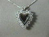 ESTATE .56CT DIAMOND 14KT WHITE GOLD 3D CLASSIC OPEN HEART LOVE PENDANT #10807